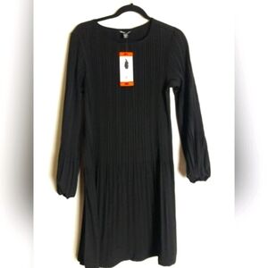 New Hilary Radley Black  Shift Dress XXL Long Sleeve